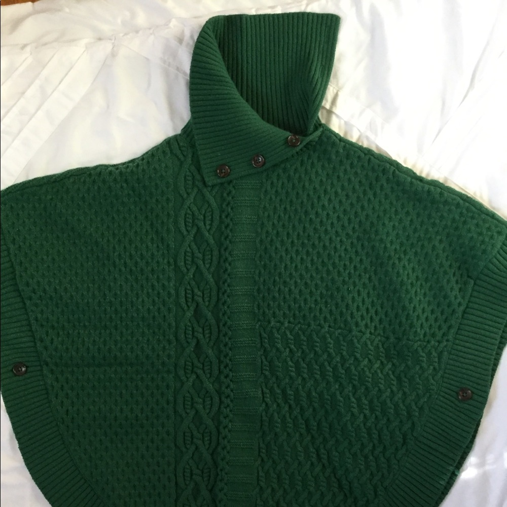 Talbots Green Wool Blend Shawl